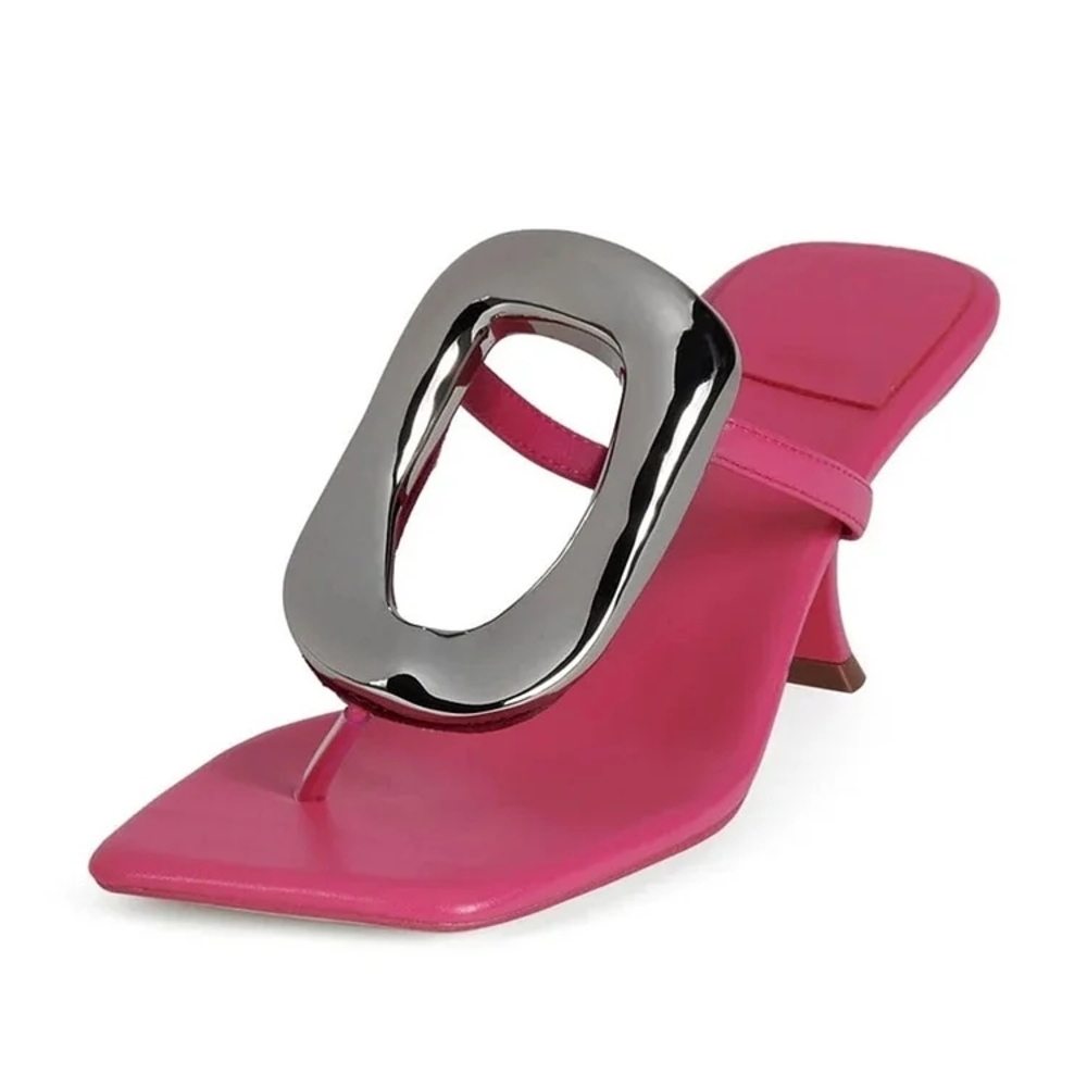 Jeffrey Campbell Pink Sandals with Silver Accent